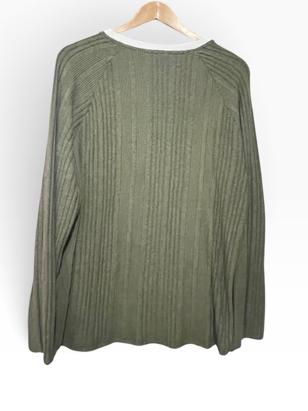 Dokotoo Womens Soft Long Sleeve Crewneck Sweater Olive L - Picture 3 of 4